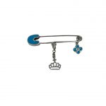 Παραμάνα με σταυρό-ματάκι και στέμμα από ασήμι 925°