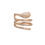 Δαχτυλίδι rose gold snake από ασήμι 925°