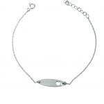 Παιδικό βραχιόλι ταυτότητα με καρδιά από ασήμι 925°