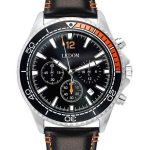 Ρολόι LEDOM Veritage Chronograph Black Leather Strap LD.1495-1