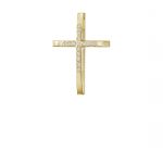 ΣΤΑΥΡΟΣ ΓΥΝΑΙΚΕΙΟΣ ΤΡΙΑΝΤΟΣ ΜΕ ΠΕΤΡΕΣ ΖΙΡΓΚΟΝ ΣΕ ΚΙΤΡΙΝΟ ΧΡΥΣΟ 14Κ