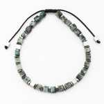 Βραχιόλι λefkό ατσάλι με πέτρες afrikan stone