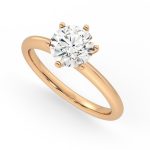 Δαχτυλίδι Ροζ Χρυσό classic μονόπετρο Κ14
