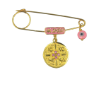 Ασημένια παραμάνα 925° σε χρυσό χρώμα με Κωνσταντινάτο και ματάκι