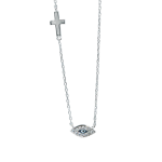 Κολιέ blue eye cross από ασήμι 925°