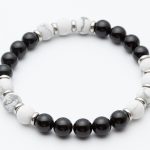 Βραχιόλι Από Χάντρες Αιματίτη Και Λευκού Όνυχα L31A-B015-1
