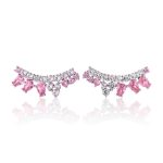 Σκουλαρίκια FREYA 925 SILVER PINK EARRINGS BY ANITA BRAND από ασήμι 925°