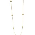 Χρυσό κολιέ μακρύ με καρδιές με zirconia από ασήμι 925°