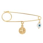 Παιδική παραμάνα με κωνσταντινάτο και μάτι από ασήμι 925°