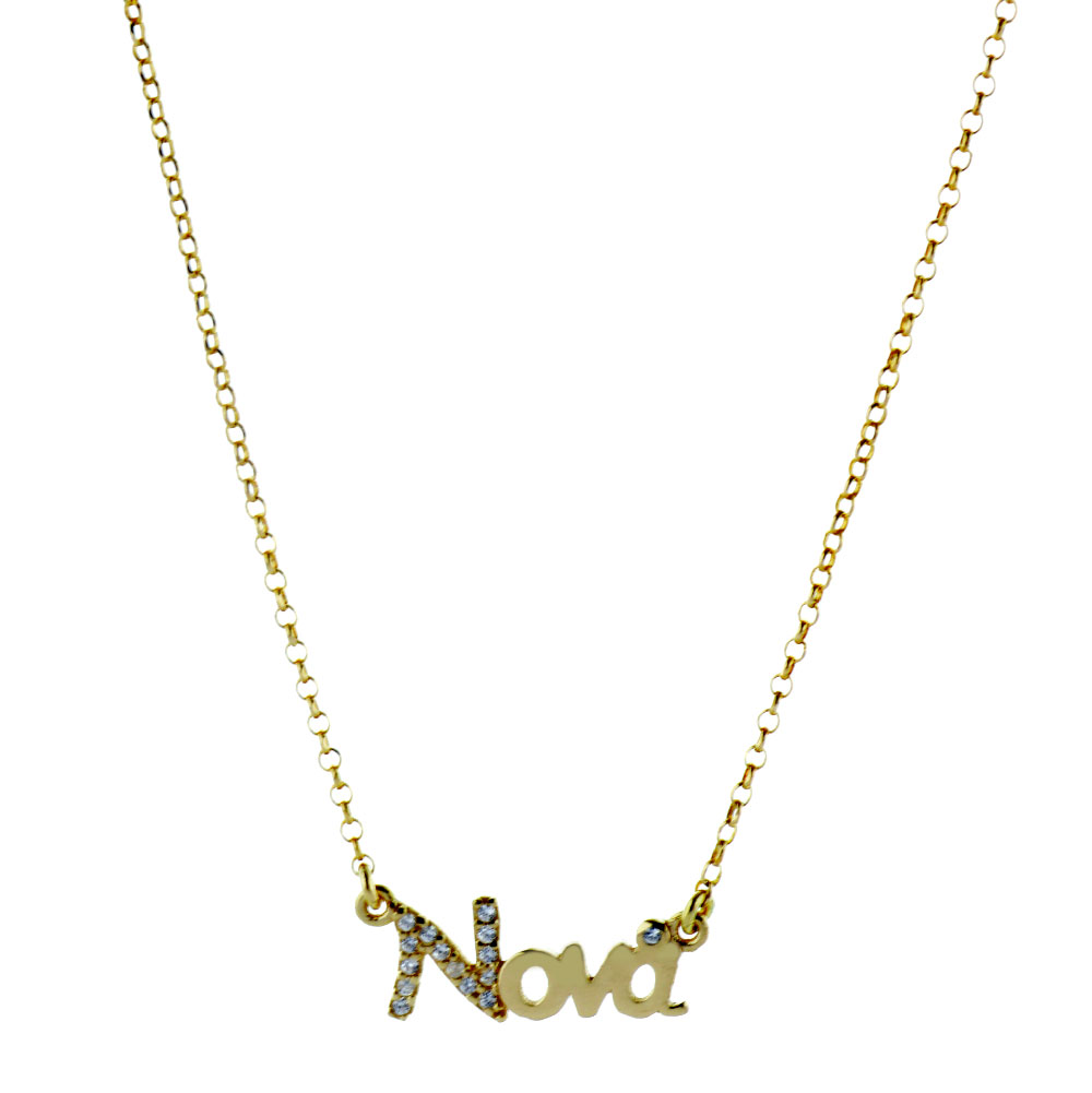 IMG_5951 κολιέ χρυσό 'Νονά' με Ζιργκόν από ασήμι 925° - Image 1