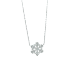 Κολιέ ασήμι snowflake με πέτρες ζιργκόν από ασήμι 925°