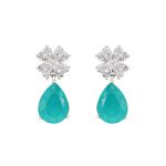 Σκουλαρίκια κρεμαστά daisy paraiba teardrops από ασήμι 925°