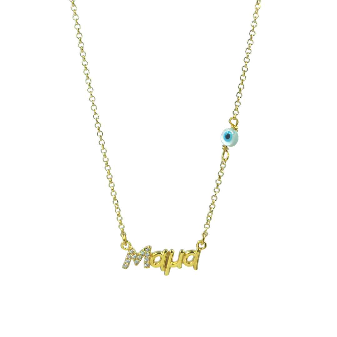 IMG_20240112_122001 Κολιέ χρυσό ΄Μαμά' από ασήμι 925° - Image 1