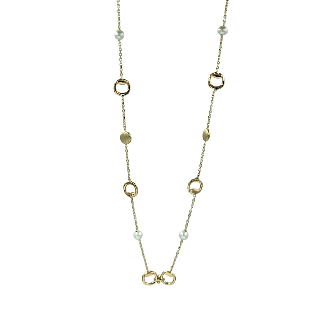 IMG_20240311_105029 Κολιέ χρυσό Fall Romance με μαργαριτάρια σε Κ14 - Image 1