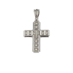 Λευκόχρυσος σταυρός Val'Oro Κ14 με ζιργκόν