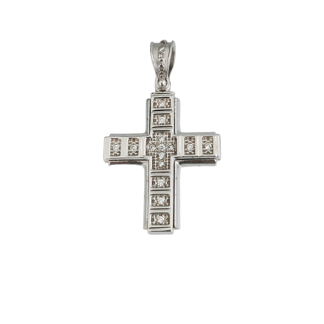 IMG_20240313_122228 Λευκόχρυσος σταυρός Val'Oro Κ14 με ζιργκόν - Image 1