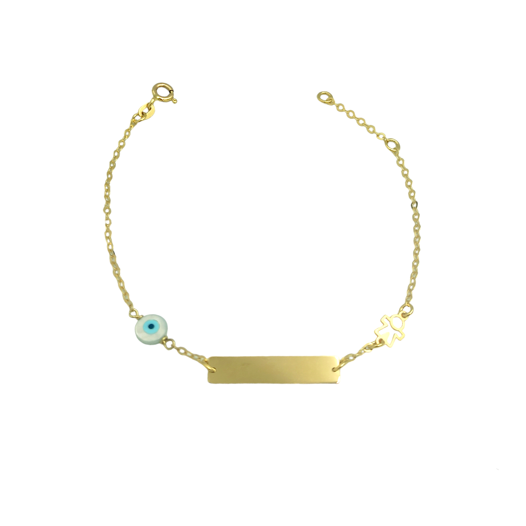 IMG_20240319_114833 Ταυτότητα βραχιόλι χρυσό με παιδάκι και ματάκι σε Κ9 - Image 1