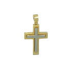 Δίχρωμος σταυρός βάπτισης σε 14Κ