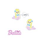 Σκουλαρίκια παιδικά colourful mermaid από επιπλατινωμένο Ασήμι 925°