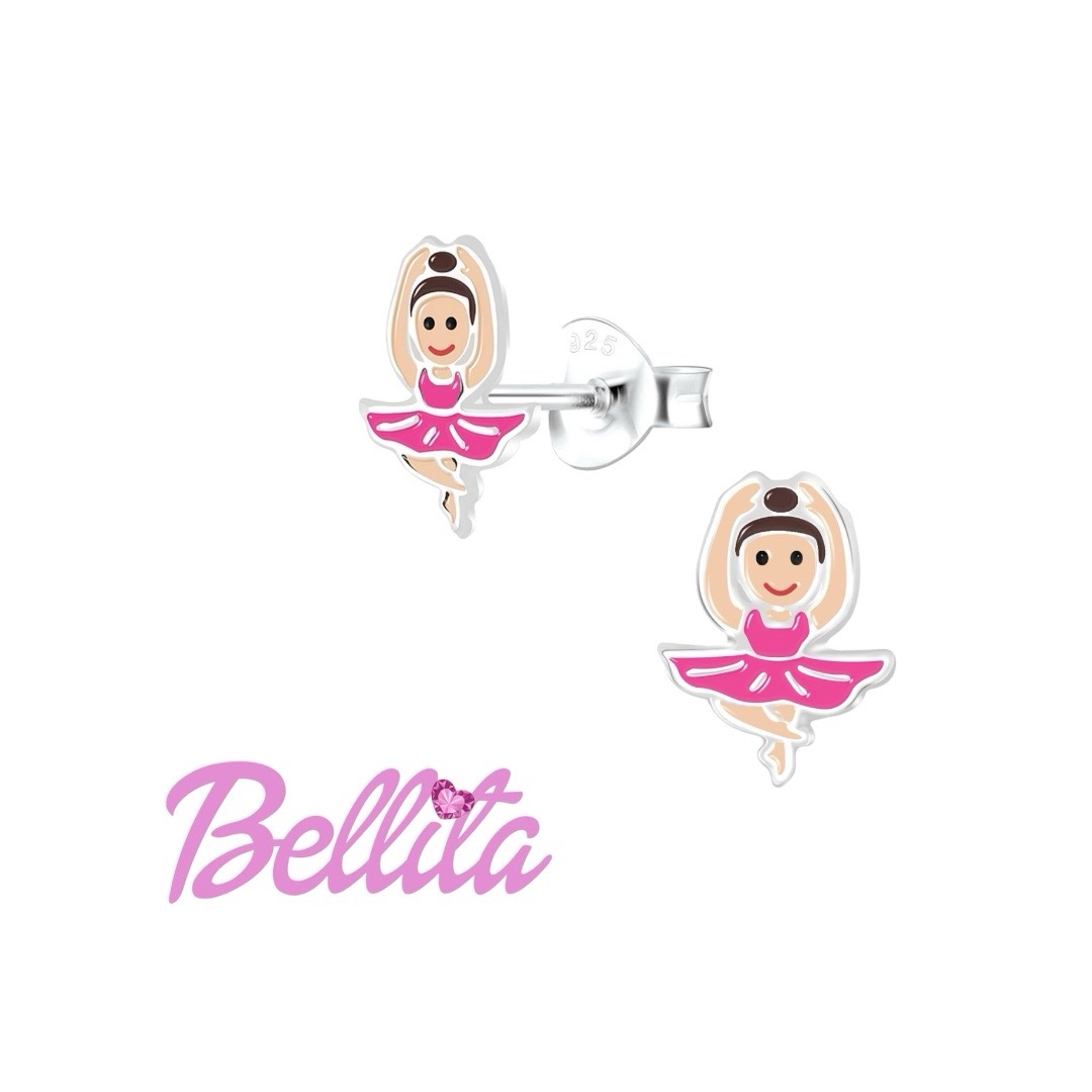 Photoroom_20240321_103431 Σκουλαρίκια παιδικά ballerina από επιπλατινωμένο Ασήμι 925° - Image 1