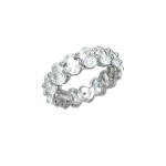 Δαχτυλίδι Ella Ασημένιο 925° ολόβερο με λευκά oval ζιργκόν