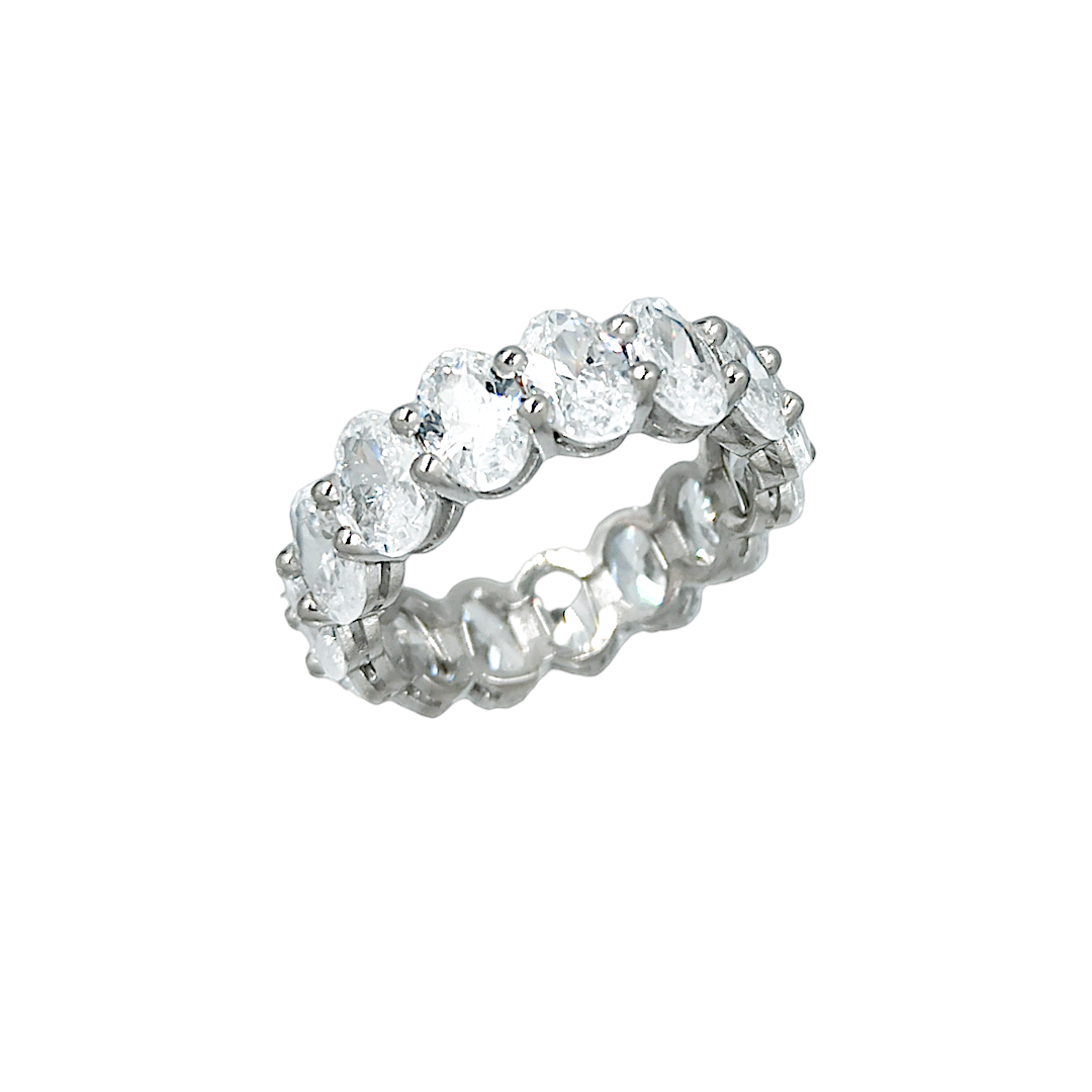 IMG_20240508_103040 Δαχτυλίδι Ella Ασημένιο 925° ολόβερο με λευκά oval ζιργκόν - Image 1