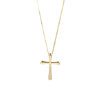 Γυναικείος σταυρός Val’oro με ζιργκόν και διπλή αλυσίδα σε Κ14