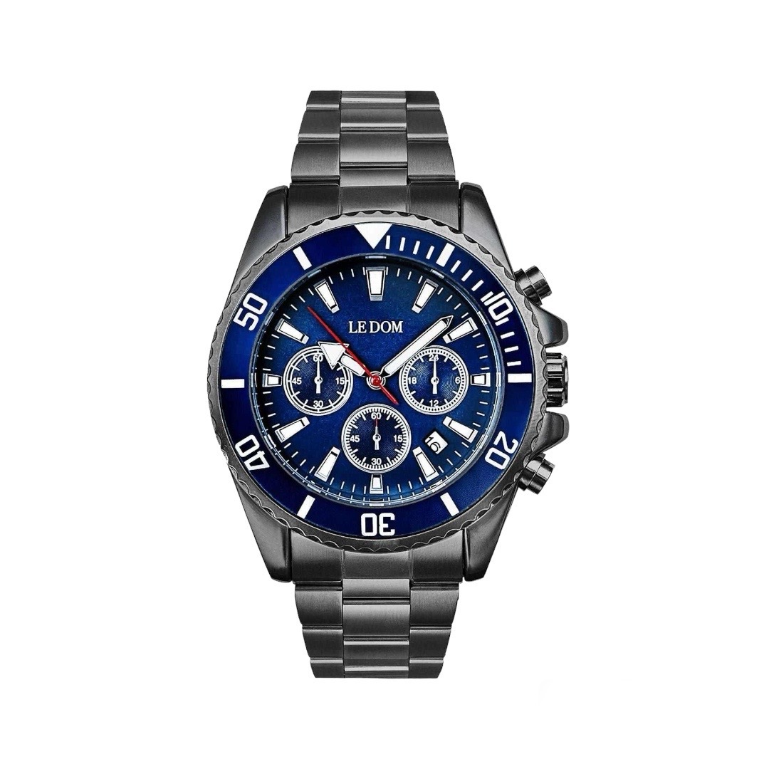 Photoroom_20240514_132318 LE DOM Collection Chronograph - LD.1494-5, Anthracite case with Stainless Steel Bracelet - Image 1