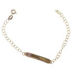 Παιδικό βραχιόλι ταυτότητα ασήμι 925° επιχρυσωμένο με σχέδιο λουλούδι