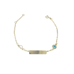 Ταυτότητα βραχιόλι χρυσό με ματάκι και αυτοκινητάκι σε Κ9