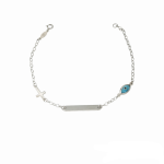 Ταυτότητα βραχιόλι με σταυρό λευκόχρυσο σε Κ9