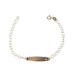 Παιδικό βραχιόλι χρυσή ταυτότητα με καρδιά από ασήμι 925°