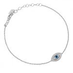 Βραχιόλι ματάκι με φίλντισι από ασήμι 925°