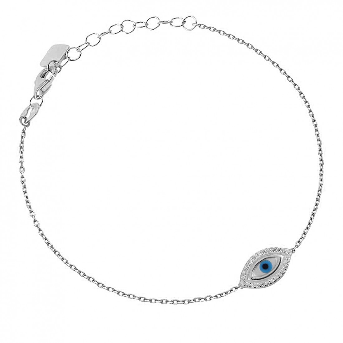 1-8395-CZ3417B-brachioli-mati-ZIRGON-SILVER-925-1100x1100 Βραχιόλι ματάκι με φίλντισι από ασήμι 925° - Image 1