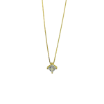 Κολιέ χρυσό Μονόπετρο square Από Ασήμι 925°