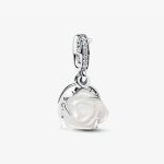 Charm white flower στοιχείο για βραχιόλι από ασήμι 925°