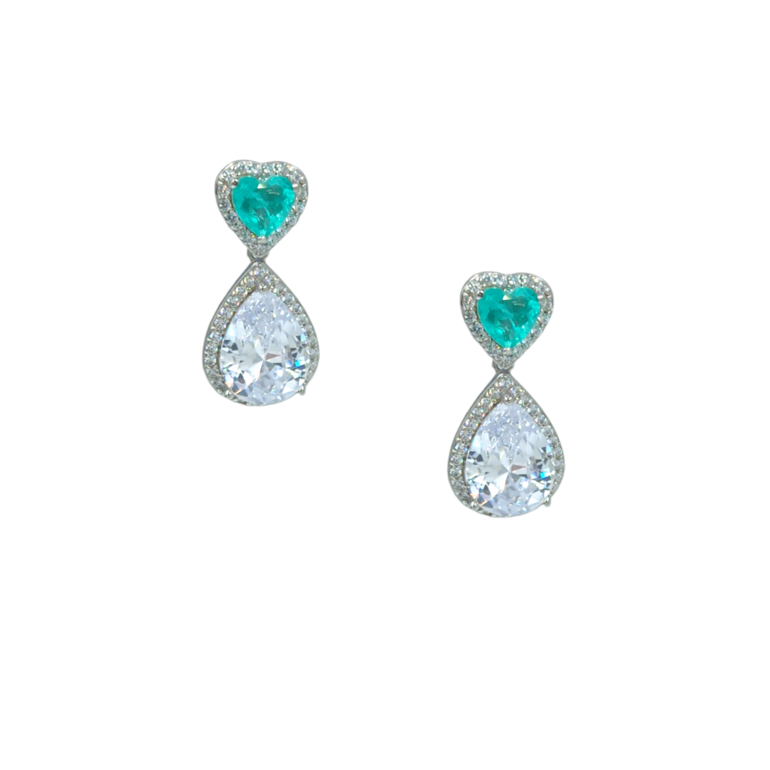 Photoroom-20240902_120410 Σκουλαρίκια κρεμαστά paraiba heart από ασήμι 925° - Image 1