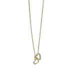 Κολιέ double heart gold από ασήμι 925°