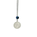 ΓΟΥΡΙ-φυλαχτό αυτοκινήτου ασημένιο διπλής όψης με Παναγία και Άγιο Χριστόφορο