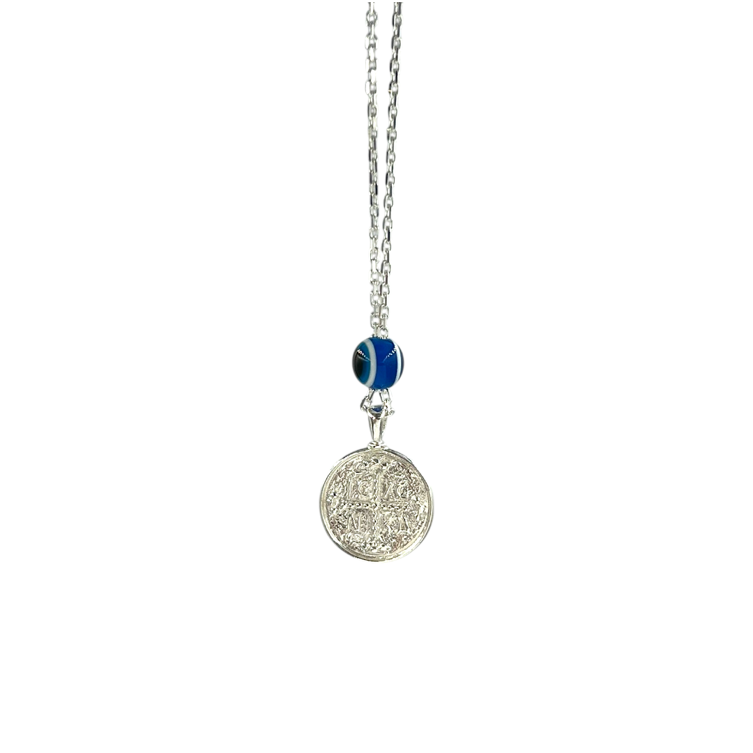 Photoroom-20241119_100745 ΓΟΥΡΙ-φυλαχτό αυτοκινήτου διπλής όψης με Κωνσταντινάτο και Άγιο Χριστόφορο από ασήμι 925° - Image 1