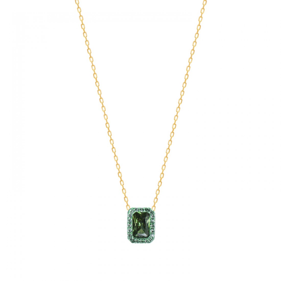 1-17599-CZ9939NGR-kolie-tetragono-ZIRGON-GOLD-PL-925-1100x1100 Kολιέ χρυσό green unique από ασήμι 925° - Image 1