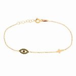 Βραχιόλι black eye cross από ασήμι 925°