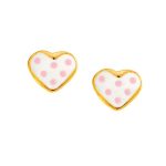 Σκουλαρίκια επιχρυσωμένα λευκές καρδιές από ασήμι 925°