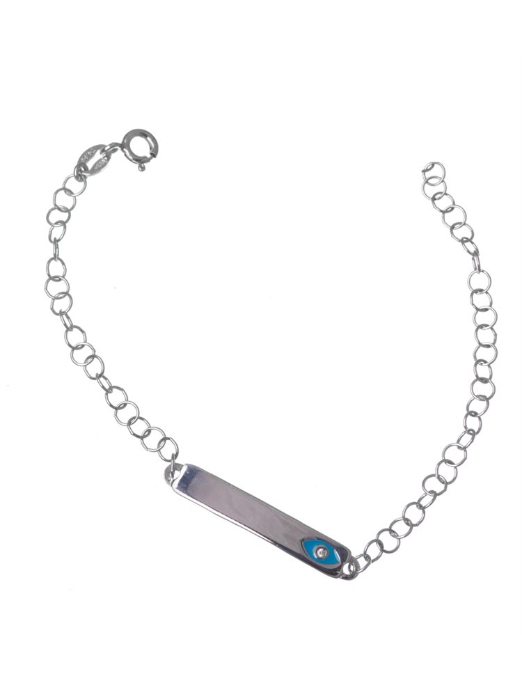 IMG_5523 Βραχιόλι ταυτότητα με μάτι από ασήμι 925° - Image 1