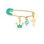 Παραμάνα με σταυρό-ματάκι και στέμμα από ασήμι 925°