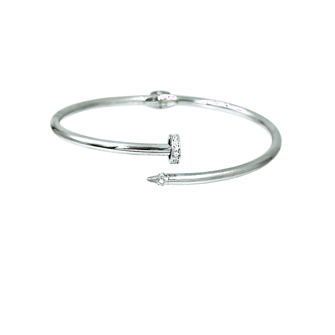 IMG_20250107_112231 Βραχιόλι γυναικείο χειροπέδα καρφί bangle Pin από ασήμι 925° - Image 1