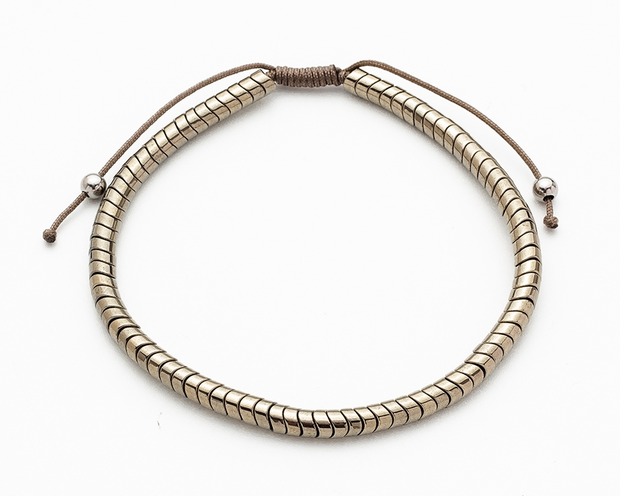 IMG_20250120_123153 Βραχιόλι Μακραμέ Με Χάντρες Αιματίτη επιχρυσωμένες L31A-B007-1 - Image 1