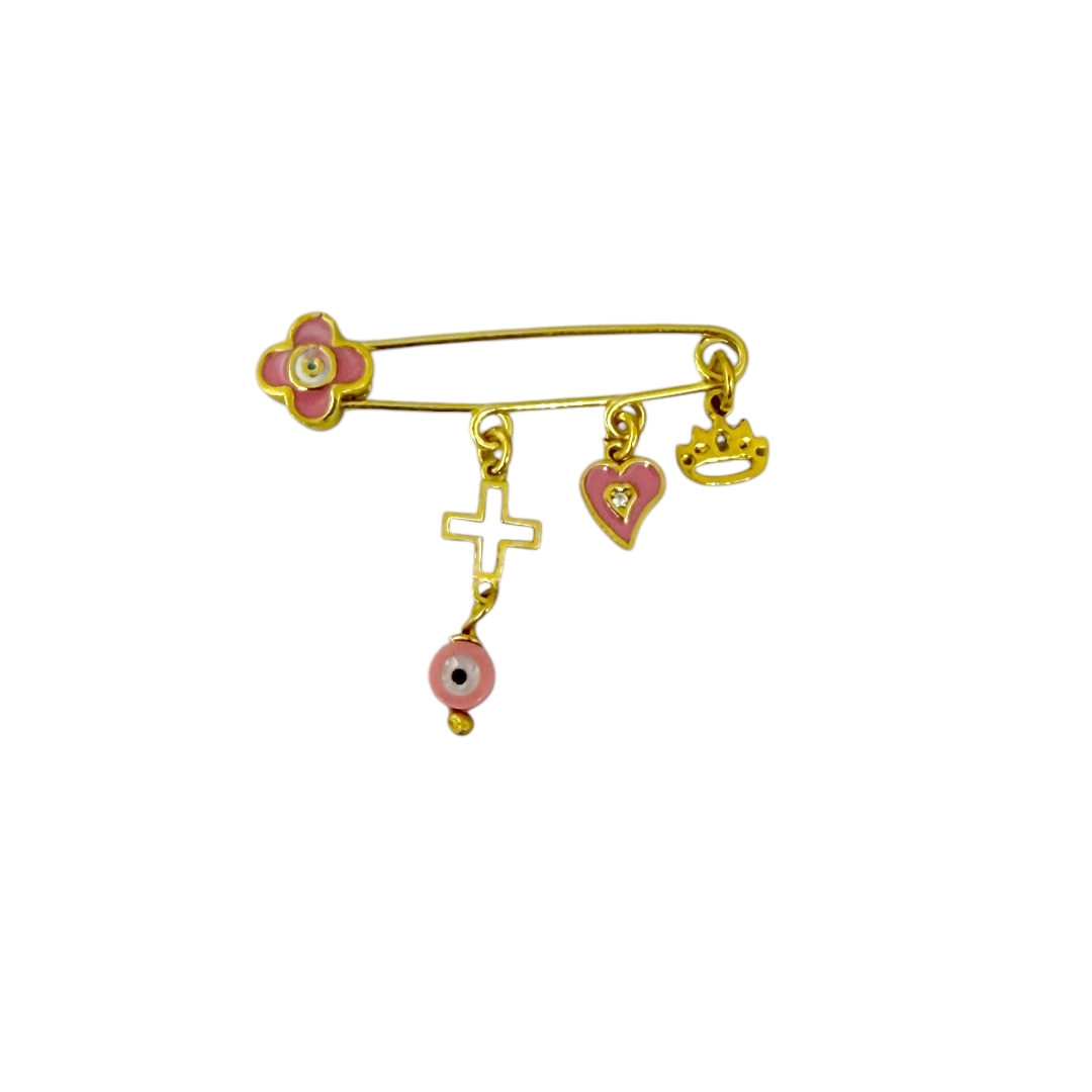 IMG_20250124_105002 Παραμάνα φυλαχτό χρυσή με σταυρουλάκι και καρδούλα από ασήμι 925° - Image 1