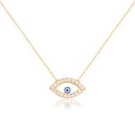 Κολιέ χρυσό ματάκι από ασήμι 925°