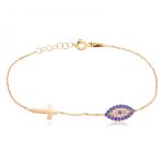 Βραχιόλι eye cross από ασήμι 925°